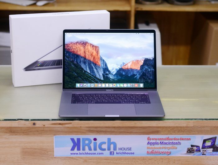 MacBook Pro 15-inch, 2018 Touch Bar (Space Gray) – 6-Core i7 2.2GHz RAM 16GB SSD 256GB AMD Radeon Pro 555X 4GB – Warranty (6-1-2020)