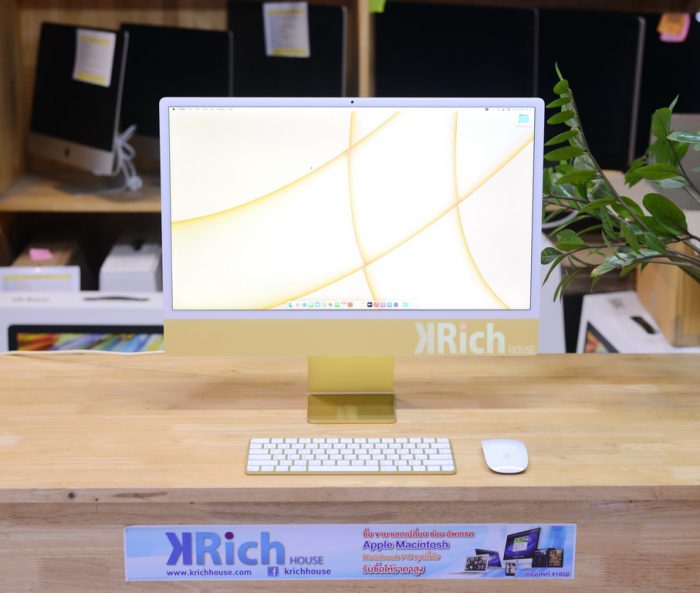 iMac Retina 4.5K 24-inch 2021( Yellow) M1(8-Core 8-GPU) / RAM 8GB / SSD 256GB / Full Box / Warranty 24-8-2022