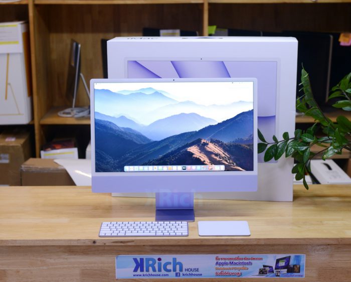 Brand New CTO - iMac Retina 4.5K 24-inch 2021(Purple) M1(8-Core) RAM 8GB SSD 256GB Apple Care Warranty 26-06-2024