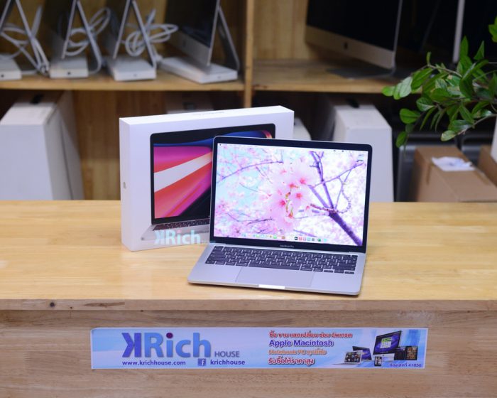 MacBook Pro 13-inch 2020. Apple M1 8-Core RAM 8GB. SSD 512GB. ( Silver ) Full Box Apple Warranty 08-04-2022