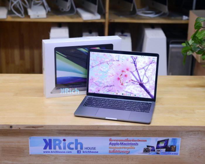 MacBook Pro 13-inch 2020. Apple M1 8-Core RAM 8GB. SSD 256GB. ( Space Gray ) Full Box AppleCare+ Warranty 03-07-2024