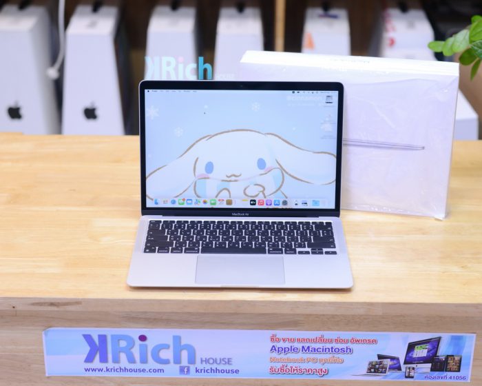 MacBook Air 13-inch 2020 ( Silver ) Apple M1 8-Core GPU 8-Core / RAM 8GB / SSD 512GB / Full Box / Wrt. 20-2-2023