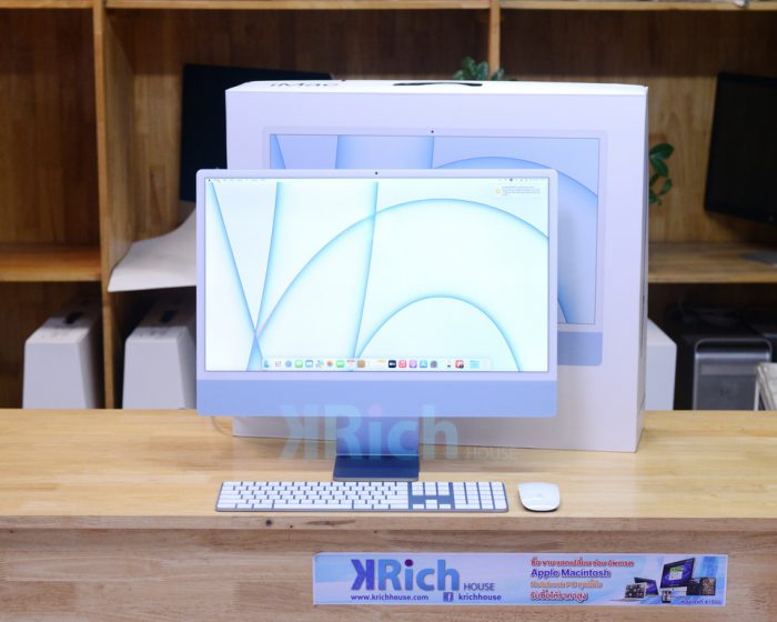 CTO - iMac Retina 4.5K 24-inch 2021(Blue) M1(8-Core) / 8-Core GPU RAM 16GB SSD 256GB FullBox Apple Care+ Warranty 14/10/24