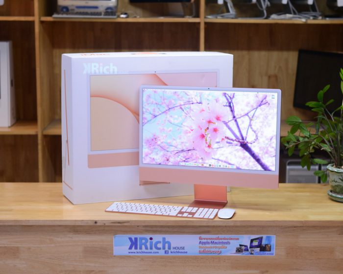 iMac Retina 4.5K 24-inch 2021. ( CTO ) Apple M1 8-Core GPU 8-Core RAM 16GB. SSD 256GB. ( Orange ) Full Box Apple Care+ Warranty 10-07-2025