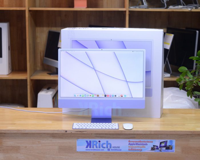 iMac Retina 4.5K 24-inch 2021(Purple) M1(8-Core) 8-Core GPU RAM 8GB SSD 256GB Full Box Apple Care+ Warranty 16-01-25