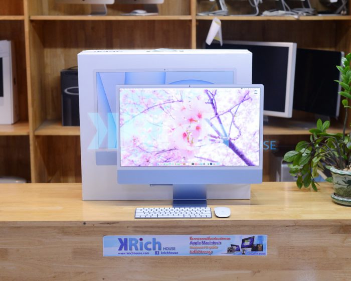 iMac Retina 4.5K 24-inch 2021. Apple M1 8-Core GPU 8-Core RAM 8GB. SSD 256GB. ( Blue ) Full Box Apple Warranty 02-04-2023