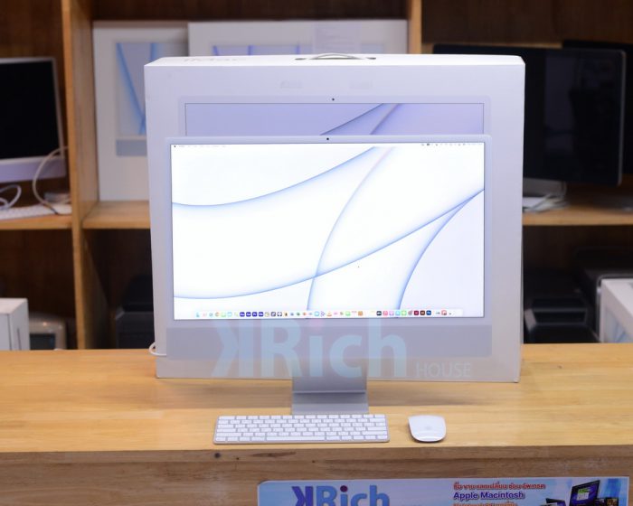 iMac Retina 4.5K 24-inch 2021(Silver) M1(8-Core) 8-Core GPU RAM 8GB SSD 512GB Full Box Apple Care+ Warranty 16-06-2024