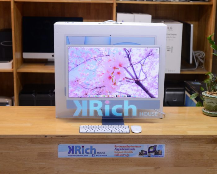 iMac Retina 4.5K 24-inch 2021. Apple M1 8-Core GPU 8-Core RAM 8GB. SSD 512GB. ( Blue ) Full Box