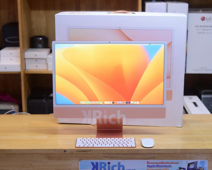 iMac Retina 4.5K 24-inch 2021 (Orange) M1(8-Core) 8-Core GPU RAM 8GB SSD 256GB Full Box Apple Care+ Warranty 30-09-2024