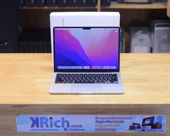 MacBook Air Liquid Retina 13-inch 2022 Apple M2 8-Core GPU 8-Core RAM 8GB SSD 256GB ( Starlight ) Full Box Apple Warranty 02-09-2025