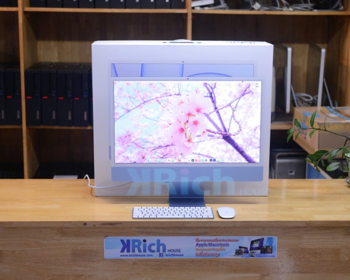 iMac Retina 4.5K 24-inch 2021 Apple M1 8-Core GPU 8-Core RAM 8GB SSD 512GB ( Blue ) Full Box Apple Warranty 12-03-2024