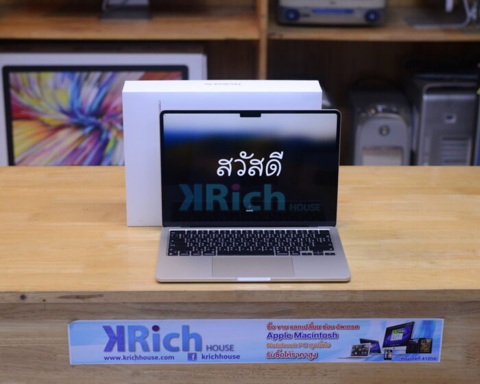 MacBook Air Liquid Retina 13-inch 2024 Apple M3 8-Core GPU 8-Core RAM 8GB SSD 256GB ( Starlight ) Full Box Apple Warranty 1 Year