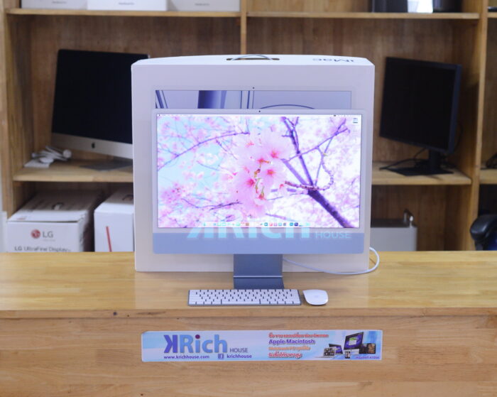 iMac Retina 4.5K 24-inch 2023 ( CTO ) Apple M3 8-Core GPU 10-Core RAM 16GB SSD 256GB ( Blue ) ( USB 4-Ports ) Full Box Apple Warranty 21-06-2025