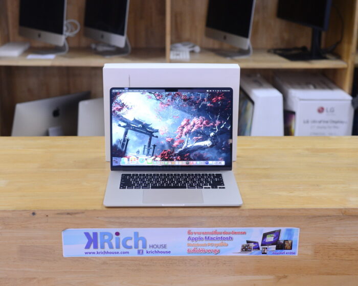 MacBook Air Liquid Retina 15-inch 2023 ( CTO )Apple M2 8-Core GPU 10-Core RAM 16GB SSD 256GB (Starlight) Full Box