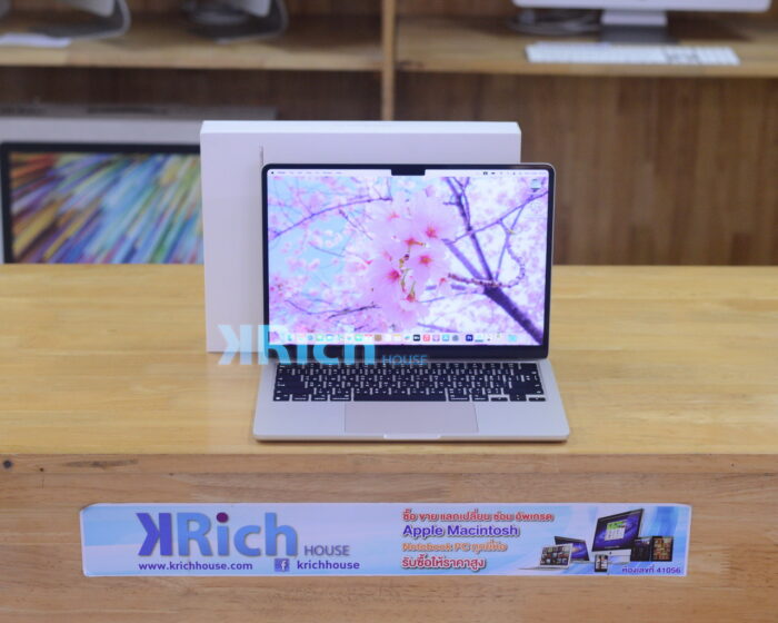 MacBook Air Liquid Retina 13-inch 2022 Apple M2 8-Core GPU 8-Core RAM 8GB SSD 256GB ( Starlight ) Full Box