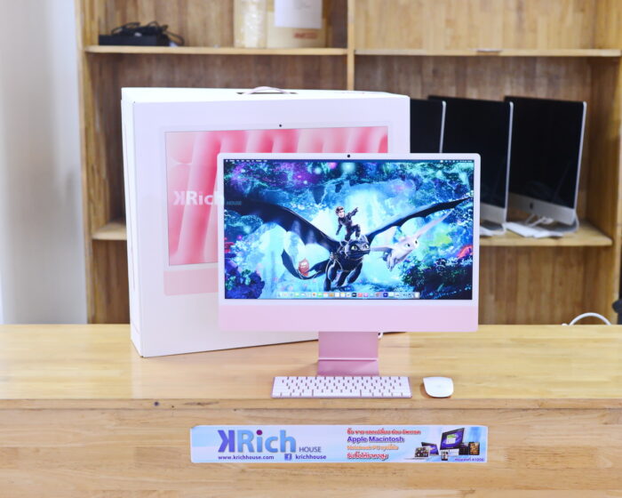 iMac Retina 4.5K 24-inch 2024 Apple M4 10-Core GPU 10-Core RAM 16GB SSD 256GB / Box ( Pink ) ( USB 4-Ports ) Apple Warranty 20-01-2026