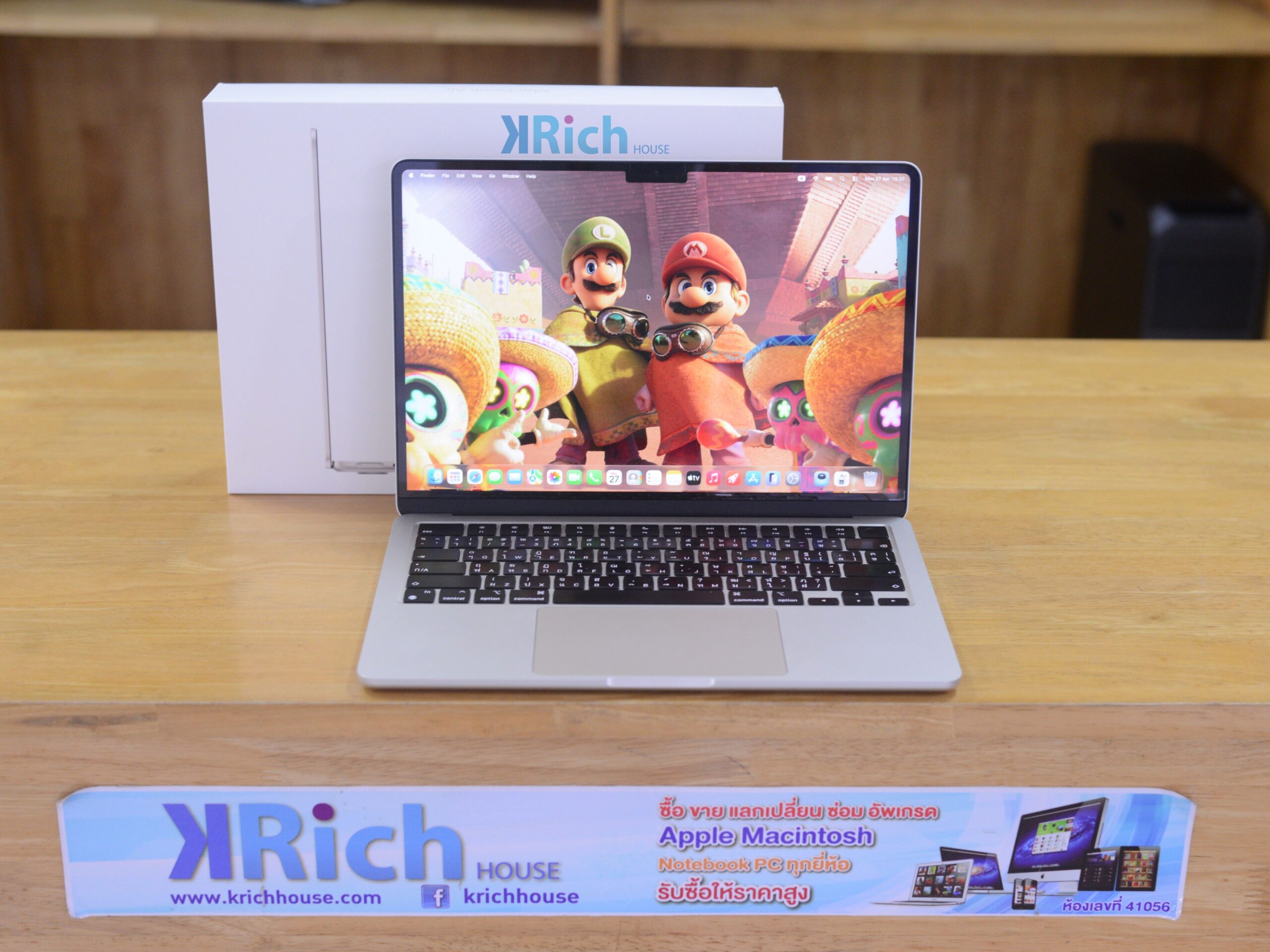 MacBook Air Liquid Retina 13-inch 2022 Apple M2 8-Core GPU 8-Core RAM 8GB SSD 512GB (Starlight) Full Box