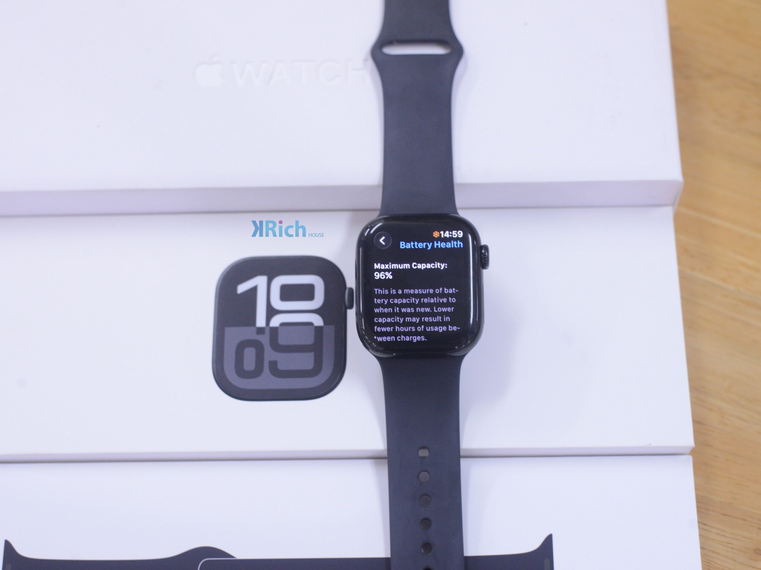 Apple Watch Series 10 GPS Aluminum 42mm. (Jet Black) Black Sport Band Full Box - Image 3