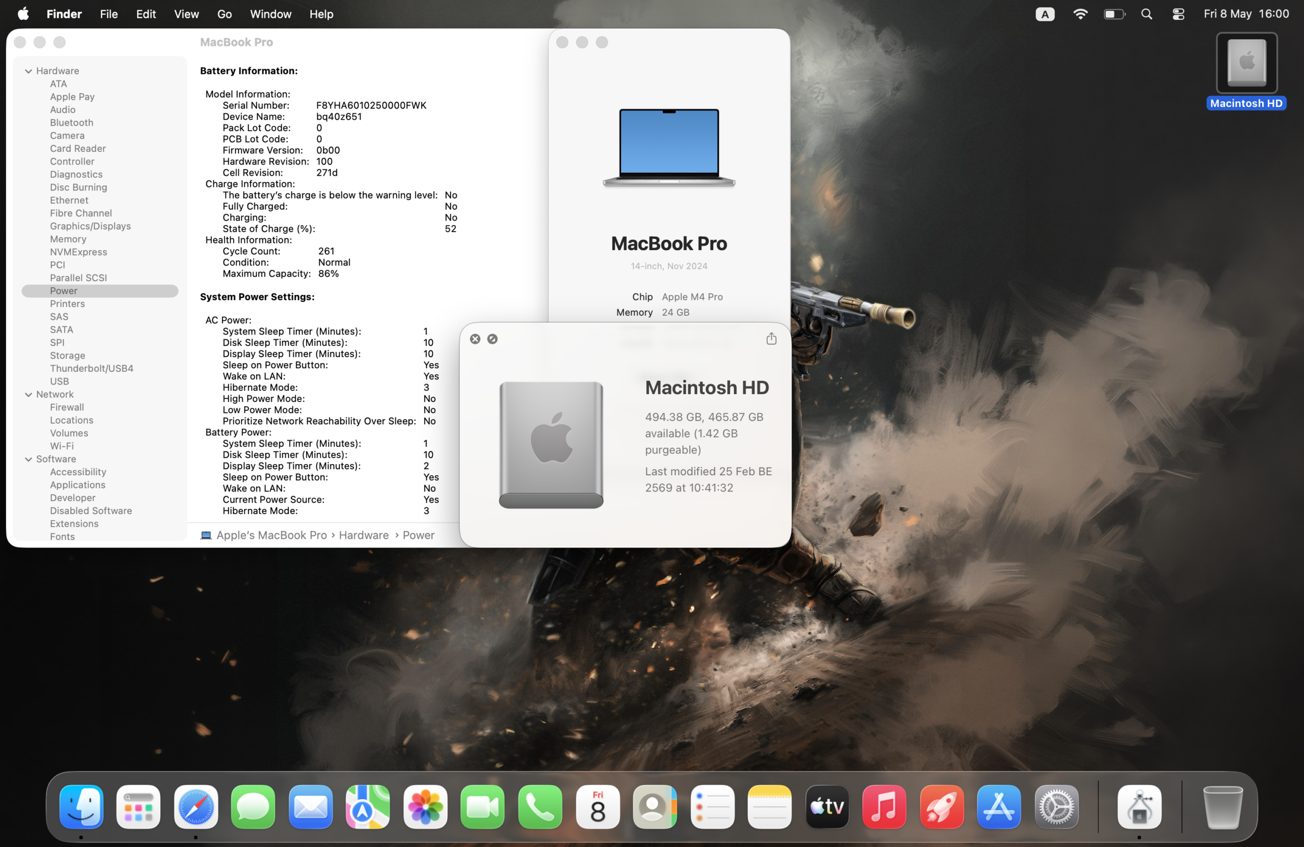 MacBook Pro Liquid Retina XDR 14-inch 2024 Apple M4 Pro CPU 12-Core GPU 16-Core RAM 24GB SSD 512GB ( Silver ) Fullbox APC+ 29-10-2028 - Image 5