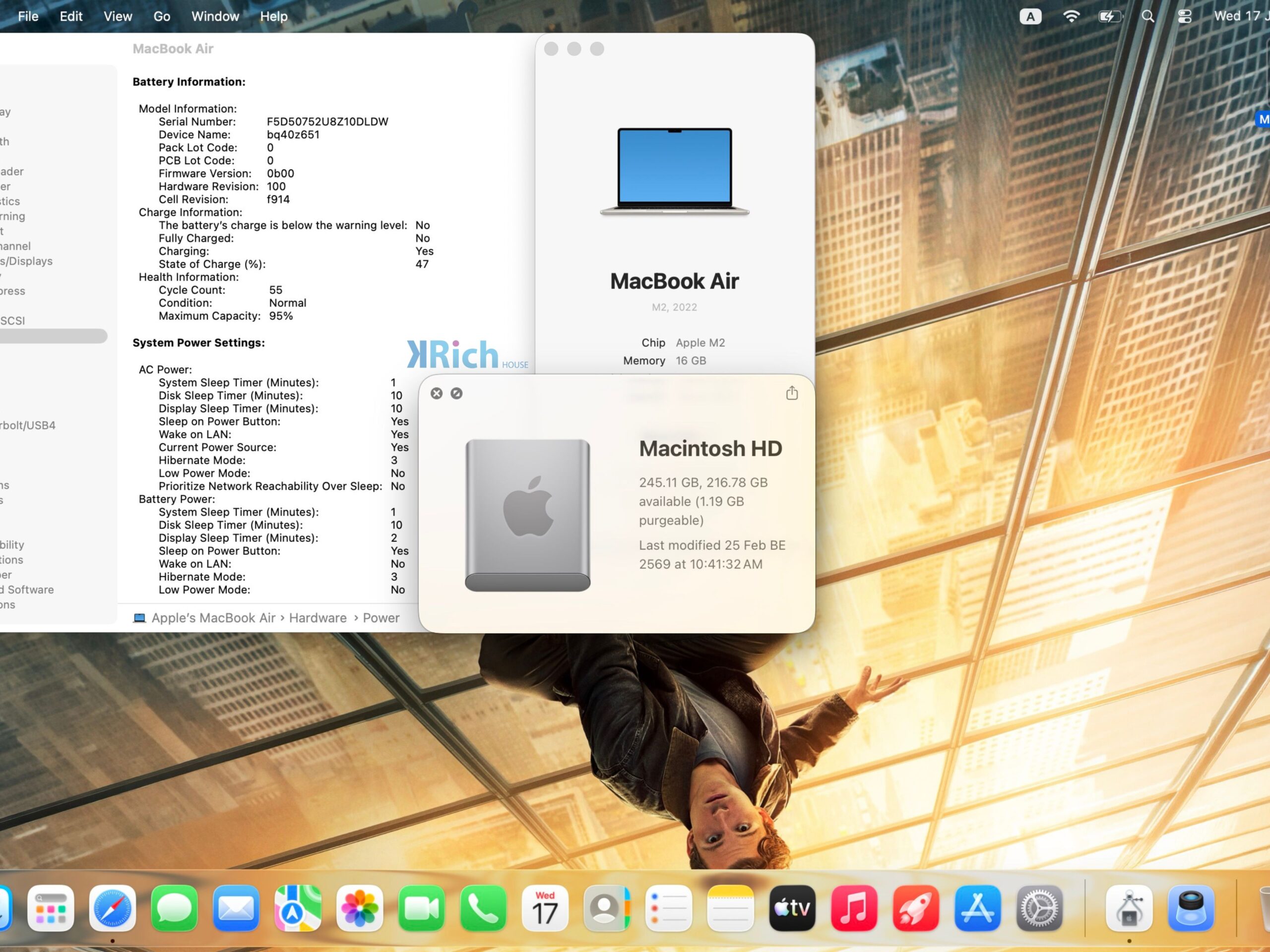 MacBook Air Liquid Retina 13-inch 2022 (CTO) Apple M2 8-Core GPU 8-Core RAM 16GB SSD 256GB (Starlight) Full Box Apple Warranty 20-03-2570 - Image 4