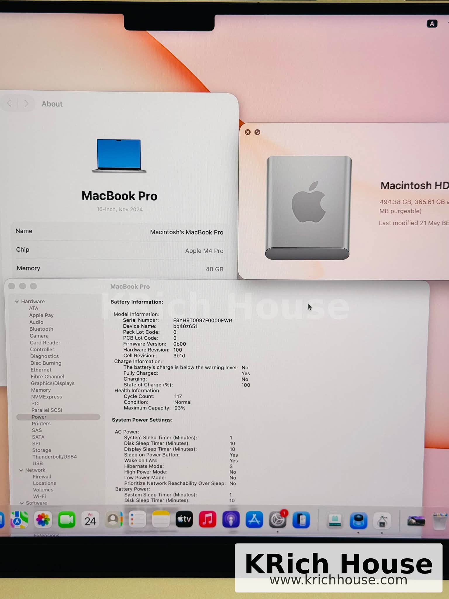 MacBook Pro 16 นิ้ว 2024 M4 Pro CPU 14-Core GPU 20-Core RAM 48GB SSD 512GB Silver สภาพ 99% พร้อมกล่อง - Image 6