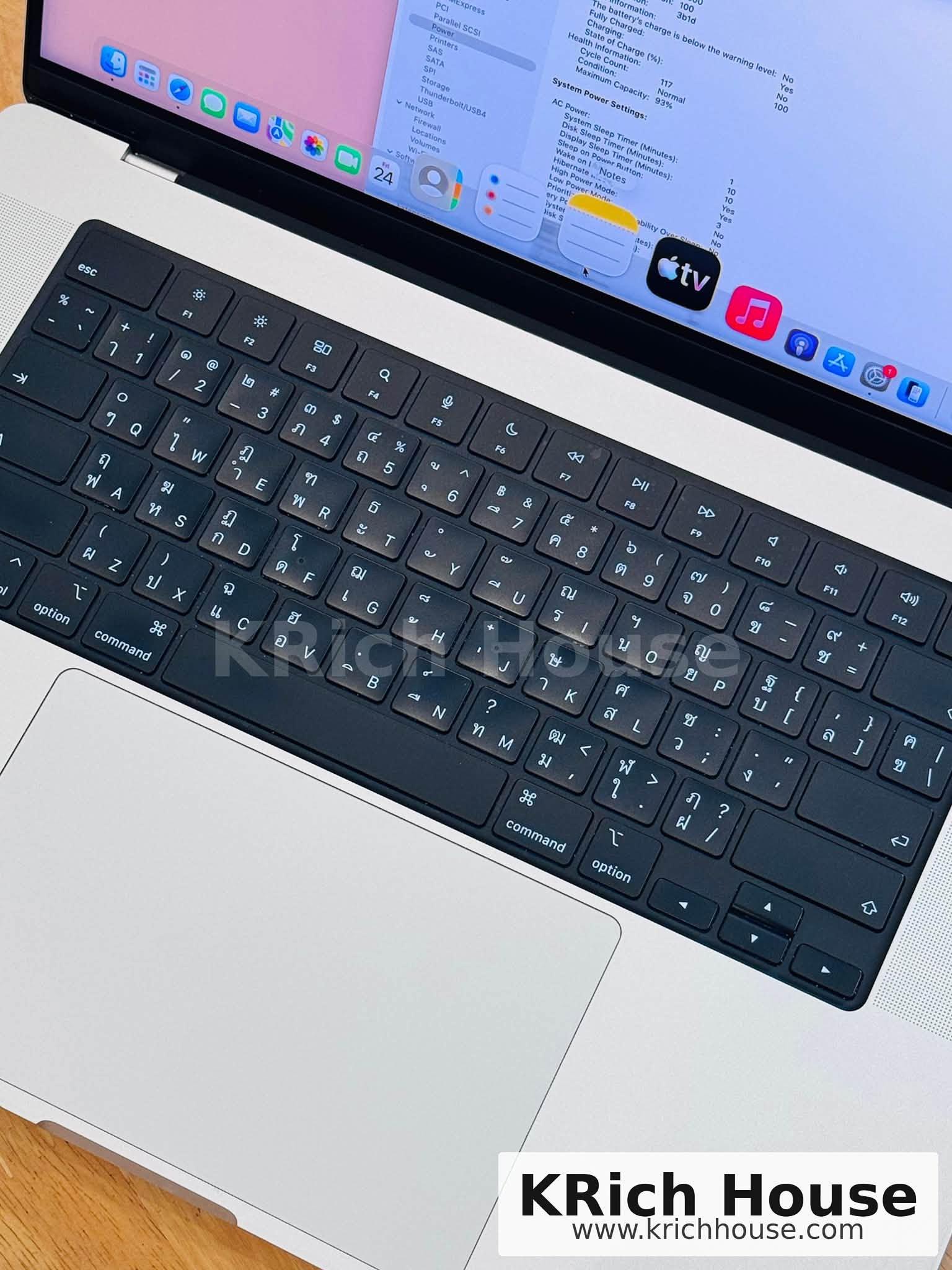 MacBook Pro 16 นิ้ว 2024 M4 Pro CPU 14-Core GPU 20-Core RAM 48GB SSD 512GB Silver สภาพ 99% พร้อมกล่อง - Image 5