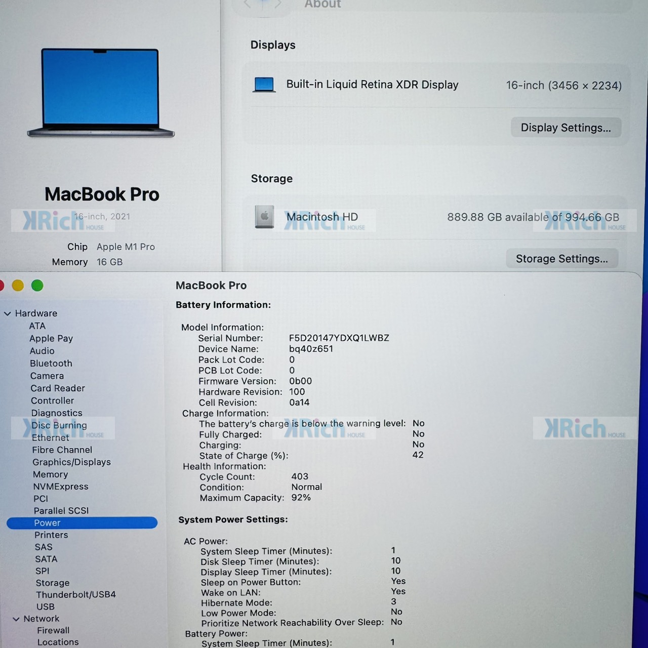 Apple MacBook Pro 16-inch (2021) MacBook Pro 16-inch (2021) M1 Pro 10-Core CPU 16-Core GPU 16GB 1TB Space Gray Used 1-Month Warranty - Image 2