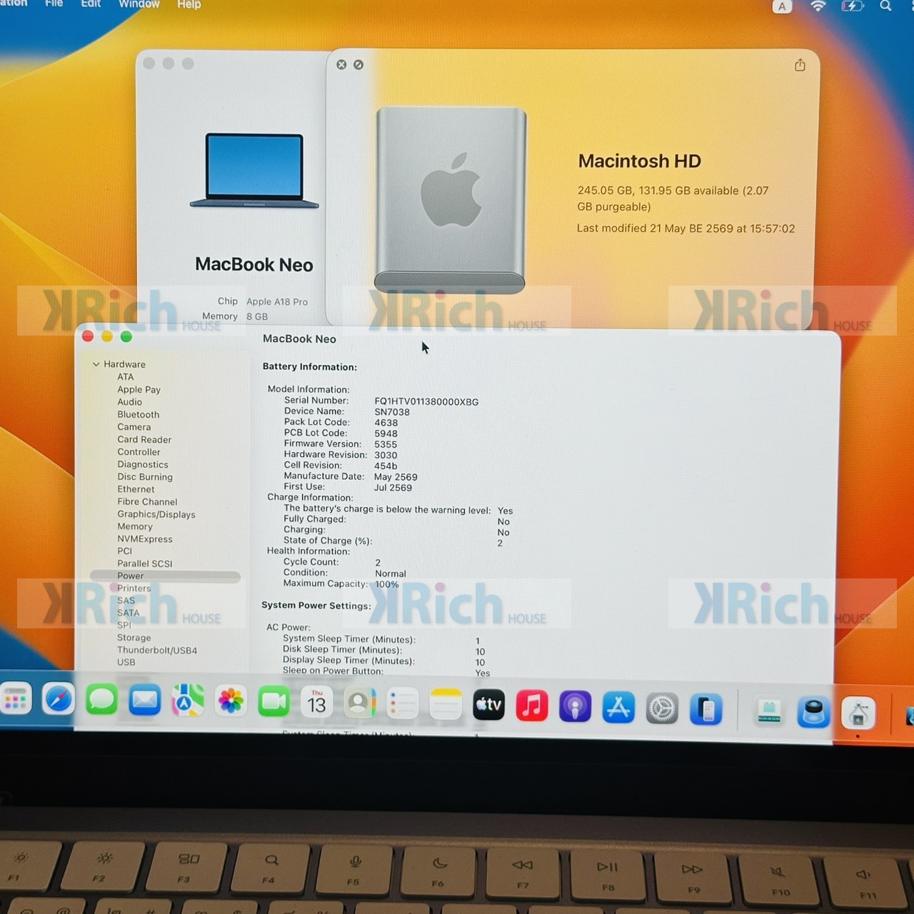 Apple MacBook Neo 13-inch 2026 A18 Pro 6-Core CPU 5-Core GPU 8GB 256GB – Indigo, Used Like New, Apple Warranty - Image 4