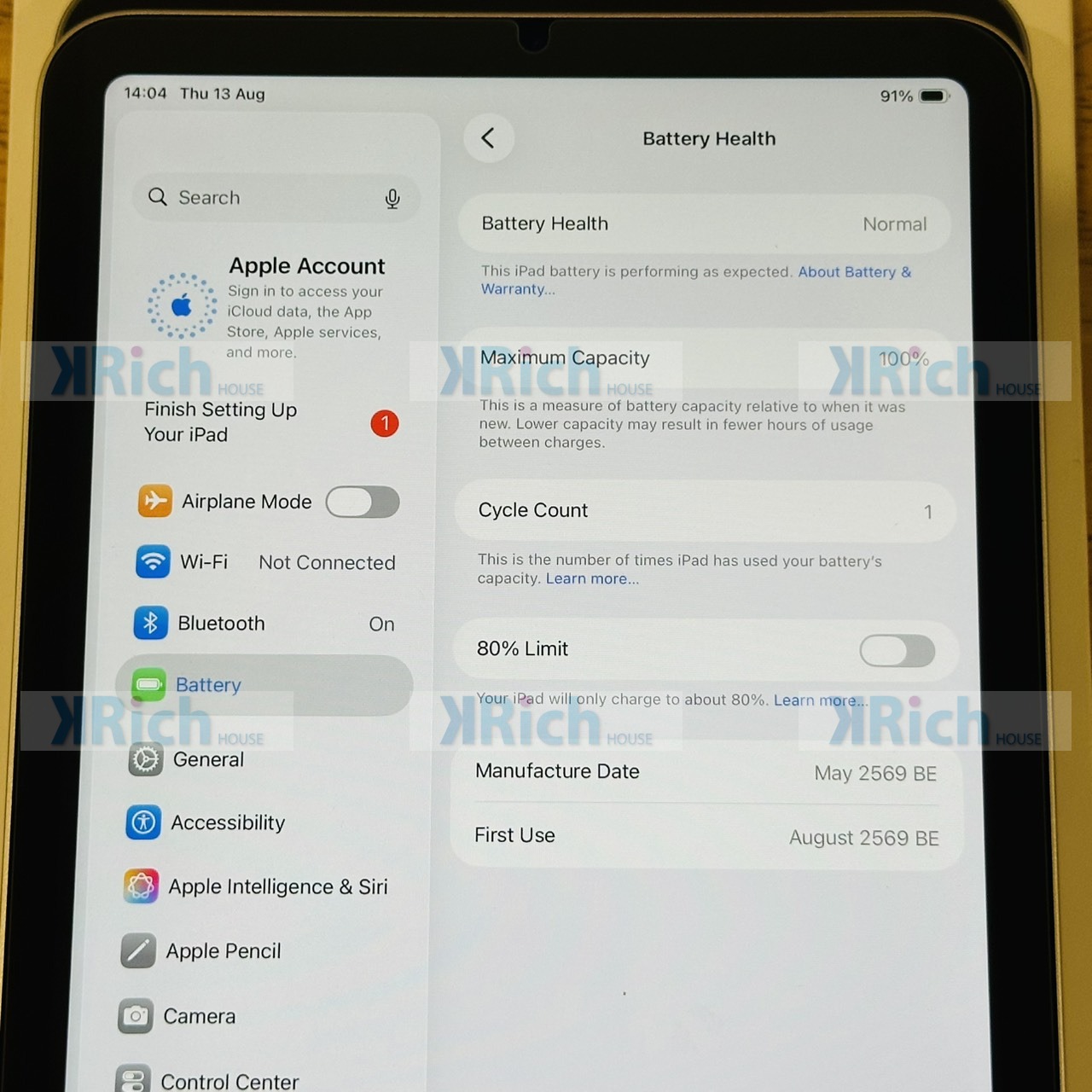 Apple iPad mini (A17 Pro) Wi-Fi 2024 Starlight A17 Pro 6-Core CPU 5-Core GPU 8GB RAM 128GB Used with Screen Protector Apple Center Warranty Until 03 Aug 2027 - Image 10