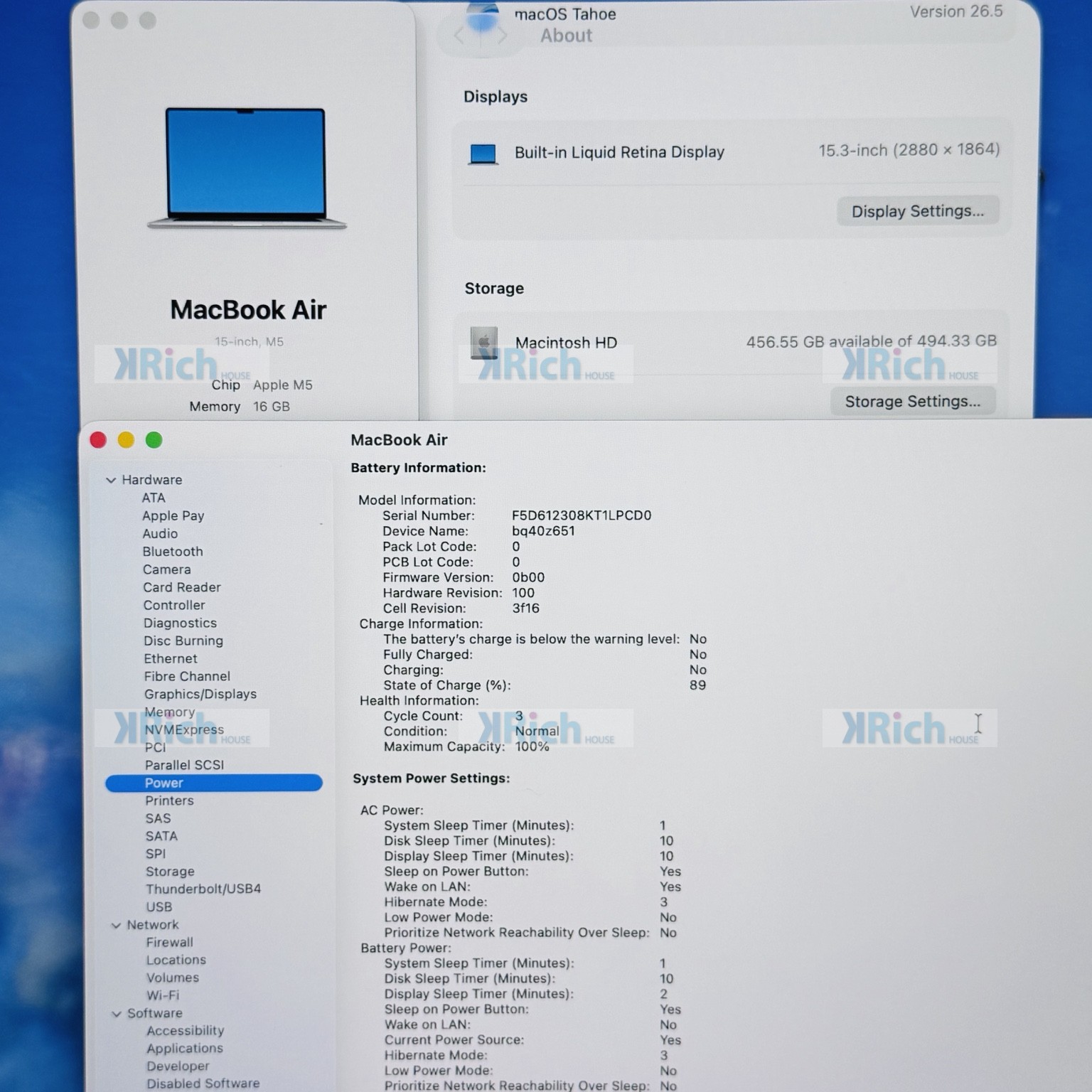 MacBook Air 15-inch M5 CPU 10-Core / GPU 10-Core RAM 16GB SSD 512GB (2026) Used Like New Warranty Until 25 May 2027 - Image 3