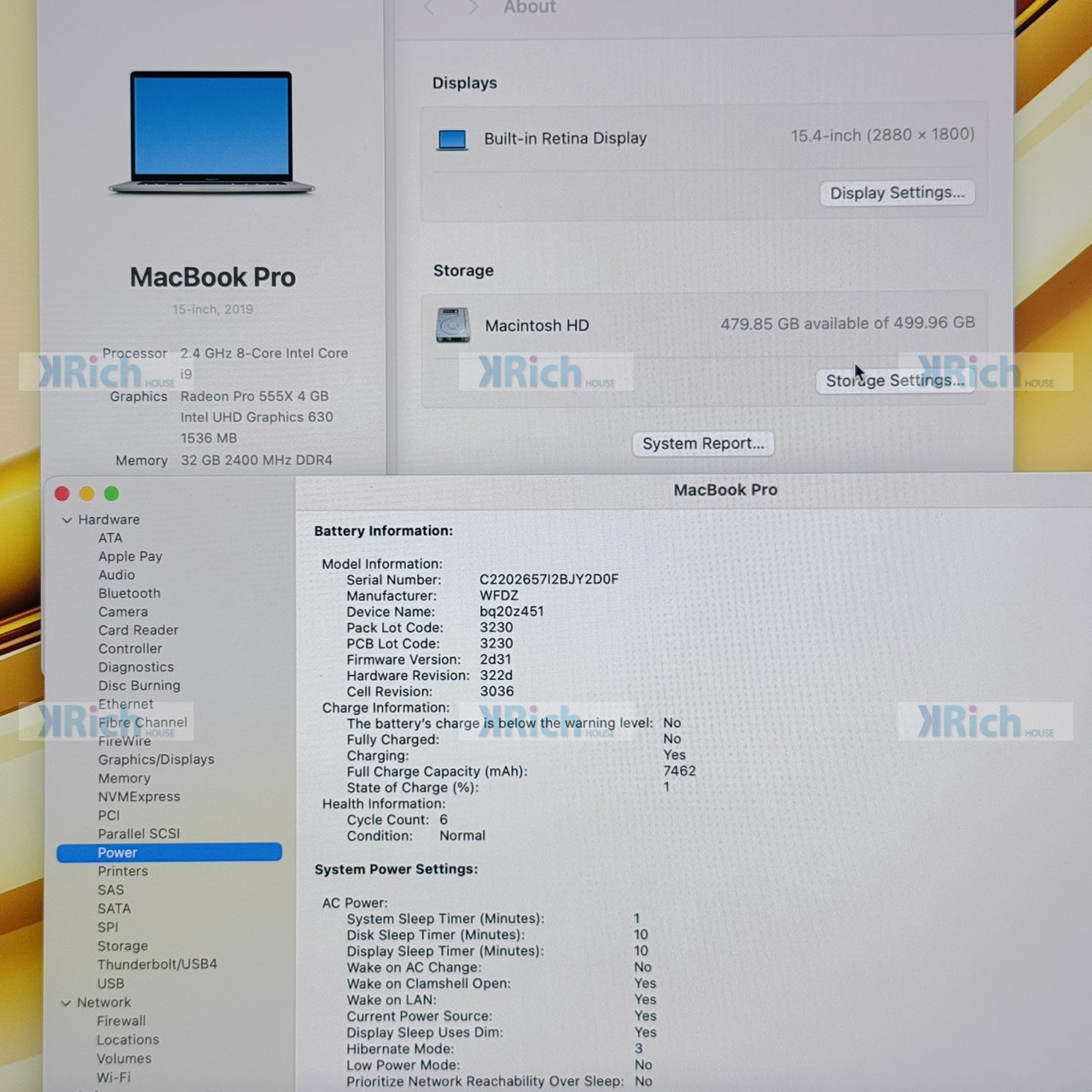 Apple MacBook Pro 15-inch (2019) MacBook Pro 15-inch (2019) 2.4GHz 8-Core Intel Core i9 Radeon Pro 555X 4GB 32GB 512GB Used 1-Month Warranty - Image 2