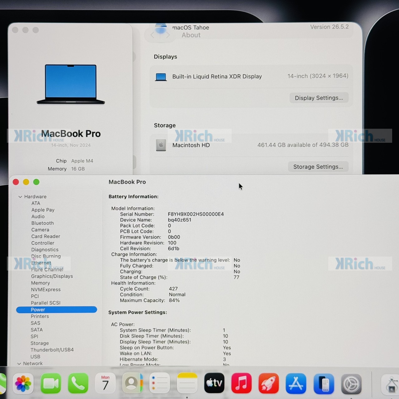 Apple MacBook Pro (14-inch, M4, 2024) MacBook Pro (14-inch, M4, 2024) 10-Core CPU 10-Core GPU 16GB 512GB Space Black Used 1-Month Warranty - Image 7