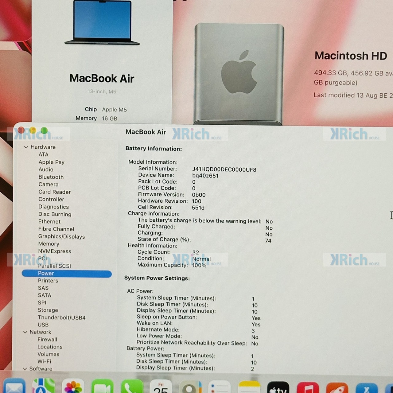 Apple MacBook Air 13-inch MacBook Air 13-inch (2026) M5 10-Core CPU 8-Core GPU 16GB 512GB Midnight Used, Authorized Service Warranty until 26 Apr 2027 - Image 8