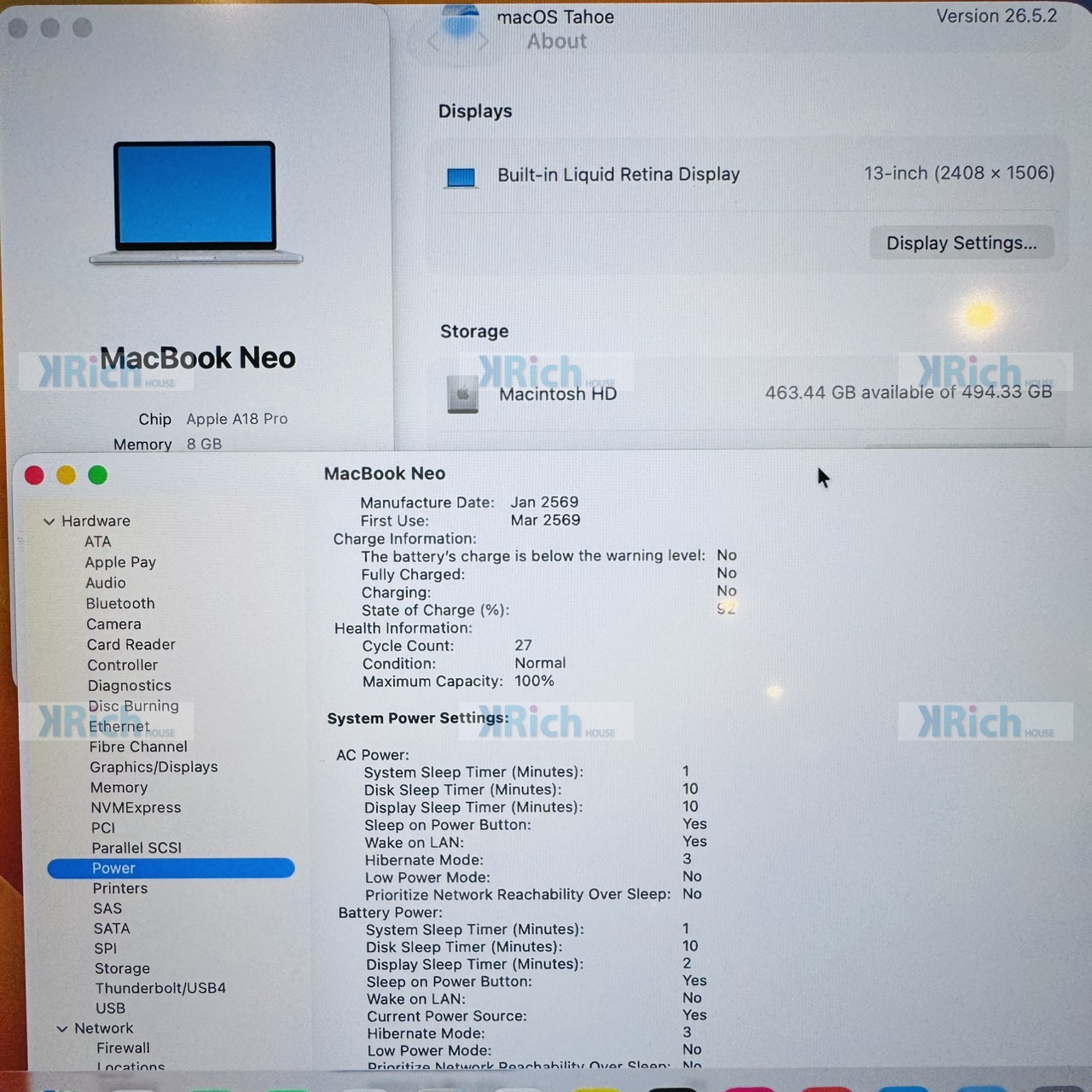 Apple MacBook Neo 13-inch 2026 A18 Pro 6-Core CPU 5-Core GPU 8GB 512GB SSD – Silver, Used Like New, Apple Warranty until 24 March 2027 - Image 9