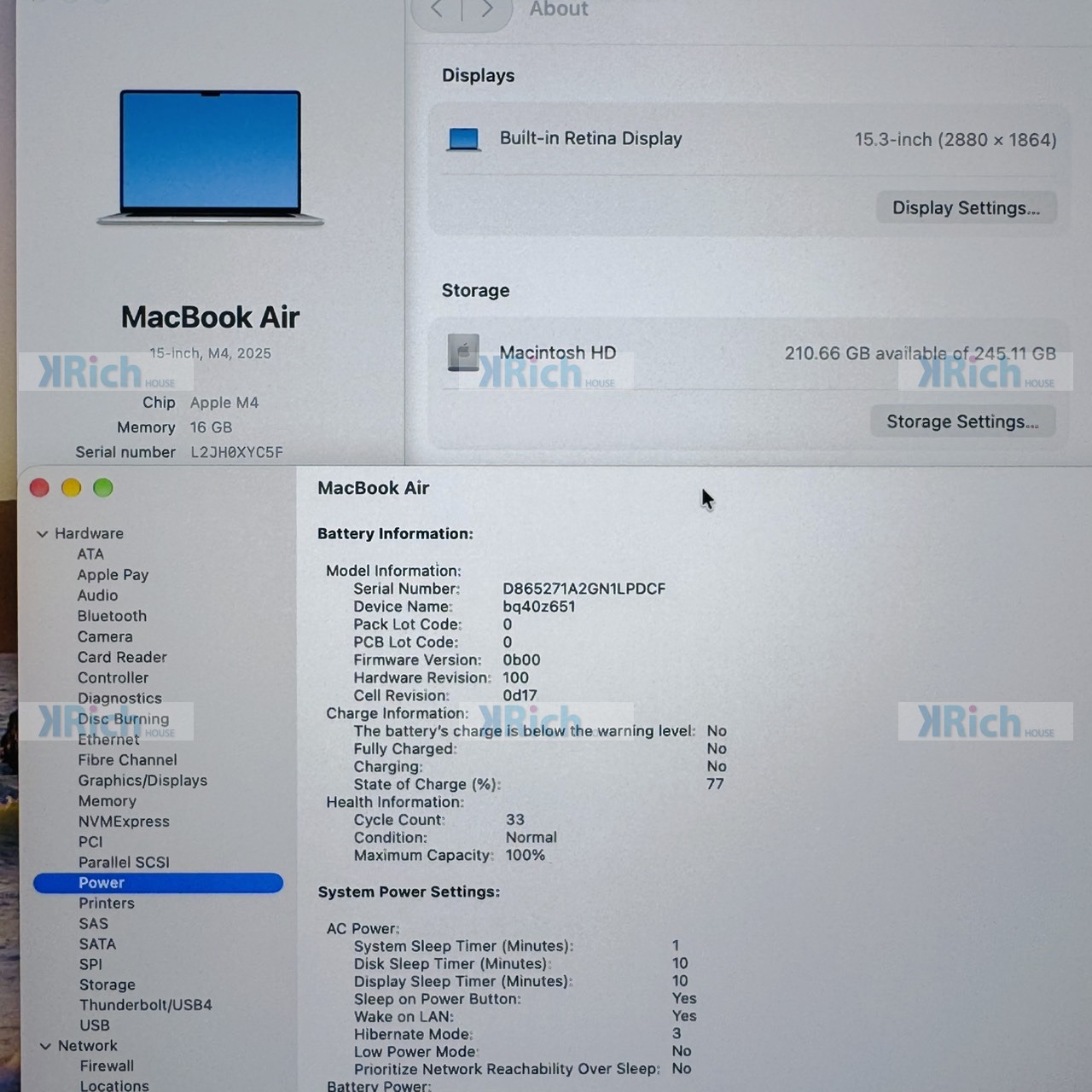 Apple MacBook Air 15-inch (M4, 2025) 10-Core CPU 10-Core GPU 16GB 256GB Silver Pre-Owned 1-Month Warranty - Image 2