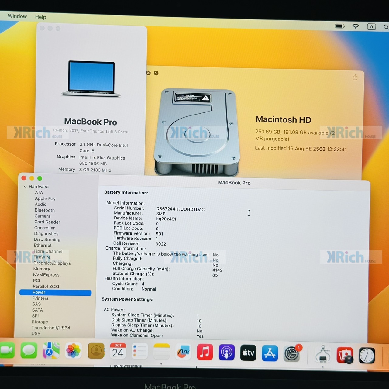 MacBook Pro 13-inch (2017, Four Thunderbolt 3 ports) 3.1GHz Dual-Core Intel Core i5 8GB 256GB Silver Used Shop Warranty 1 Month - Image 9